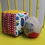 Play cube and patchwork ball at scissors and pins studio's mum to be sewing session
